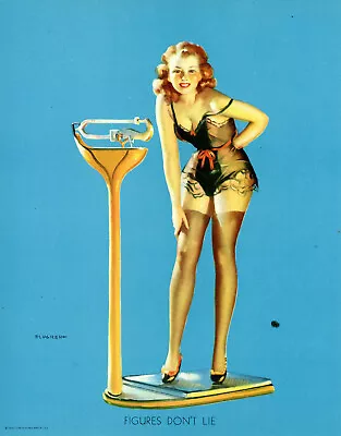 NICE ORIGINAL 1930's Pin Up CALENDAR TOP LITHO By Gil Elvgren • $9.99