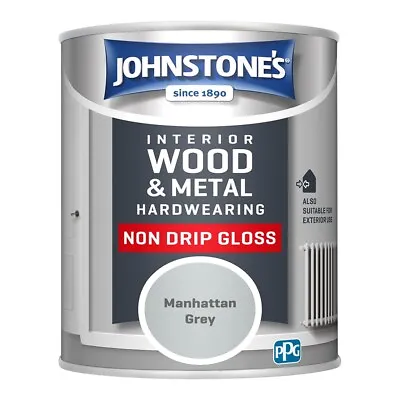 £20.99 • Buy Johnstones Interior Wood Metal Hardwearing Non Drip Gloss 750ml Manhattan Grey
