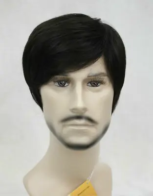 Men Male Daily Wear Hair Full Wig Short Straight Wigs Black Brown Daily Full Wig • $15.50