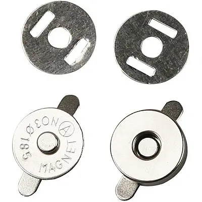 £3.99 • Buy Magnetic Clasp 4 Sets Of Round Pair Closure Bag 18mm Buttons Snap Sewing Crafts