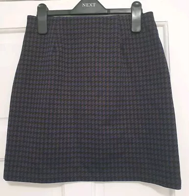 Marks & Spencer Size 8 Black Blue Brown Pull On Straight Pencil Knee Skirt ! • £3.99