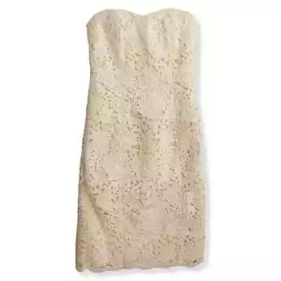 Miguelina Strapless Lace Mini Dress In Ivory Size XS • $75