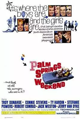 400004 Palm Springs Weekend Film Troy Donahue WALL PRINT POSTER US • $13.95