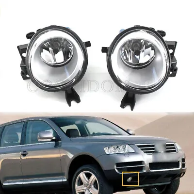 1 Pair Front Fog Light Daytime Running Light For Volkswagen VW Touareg 2003-10 • $47.51