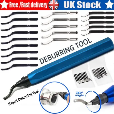 Expert Deburring Tool +20 High-Speed Steel Spare Blades Set Metal Plastic Deburr • £8.75