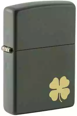 Zippo 49796 4 Leaf Clover Design Green Matte Lighter • $46.43