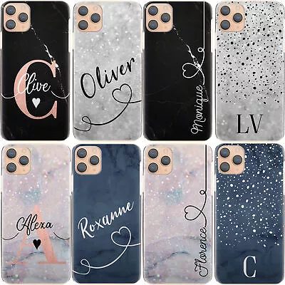 Personalised Initials Phone Case;Name On Blue Marble Hard Cover For LG/OnePlus • £4.99