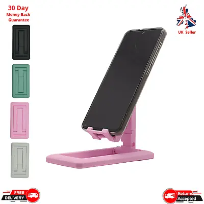 Phone Desk Stand Holder Portable Desktop Table Mount For Smartphones Tablets • £3.27