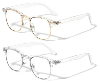 Transparent Retro Square Horn Rimmed Glasses Clear Lenses Classic Casual Fashion • $9.95