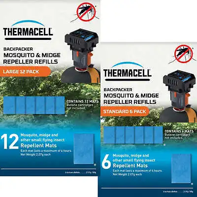 £19.95 • Buy Thermacell Backpacker Mosquito And Midge Repeller Mat-Only Refills 12 Or 6 Pack
