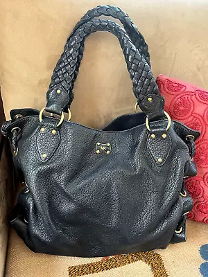 Michael Kors Hobo Bag Black Pebbled Leather Uptown Astor VTG Bargain EUC • $44.99
