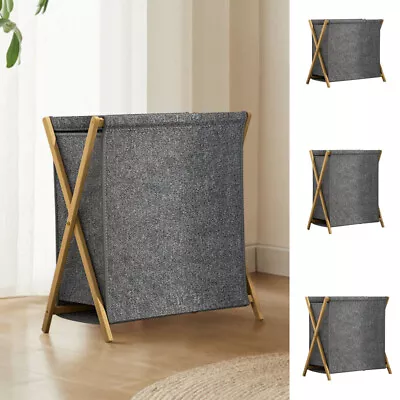 Large Fabric Mesh Laundry Basket Clothes Washing Bin Hamper Storage Organiser UK • £13.94