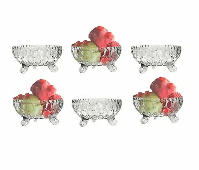 6 X Ice Cream Sundae Glass Footed Dessert Trifle Cocktail Fruit Salad Dishes Cup • £11.95