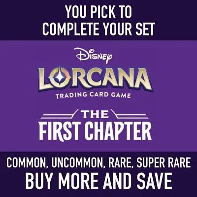 Disney Lorcana First Chapter - Pick Your Cards & Complete Your Collection!  NM+ • $0.99