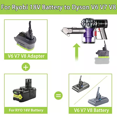 Ryobi ONE+ 18v Battery Adaptor For Dyson V6 V7 V8 Vacuum Animal Absolute Adapter • $33.99