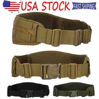 Tactical MOLLE Mesh Padded Heavy Duty Combat Outer Battle Belt Men Military Belt • $16.99