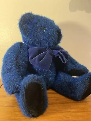 Vermont Teddy Bear  Blue Without You  Jointed Plush Handmade In Vermont 16  • $20