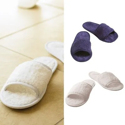 Towel City Classic Terry Slippers (TC064) - Unisex Adults Open Toe Slippers • £8.59