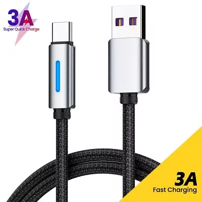 Line Type C Cable USB A To USB C Cord LED Light For Samsung/Huawei/Xiaomi/OPPO • $5.43