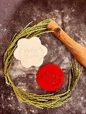 £3.99 • Buy Christmas Merry Wreath Icing Cookie Fondant Embosser Stamp 3D Printed 6cm