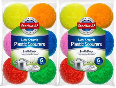 Plastic Scourers Non-Scratch 12 Pack Non Stick Enamel Pots Pans Glass Porcelain  • £6.95