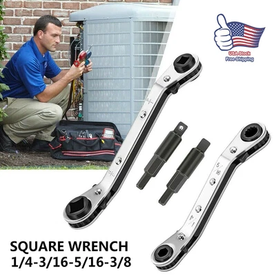$18.79 • Buy 3/8  To 1/4  5/16  X 1/4  Refrigeration Hvac Service Wrench Tool Set W/Hex Bit
