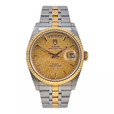 TUDOR Prince Date Day 76213 Champagne Dial Men's Two Tone Automatic Watch • $2250