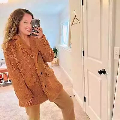 NWT J. CREW Camel Brown Teddy Jacket Sherpa Medium • $170