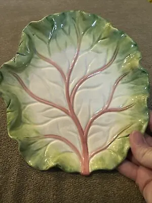 Kaldun And Bogle Ceramic Green Lettuce Leaf Plate 7.75”x7” (CG) • $12.99