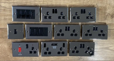£65 • Buy LAP Black Nickel Sockets - Cooker Light Plug USB - Excellent Condition Worth £90
