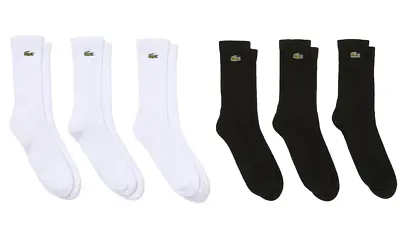 Lacoste Sport Socks 3 Pack White Black RA4182 • £22.49