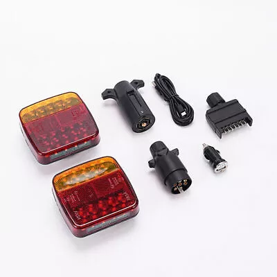 Wireless Led Rear USB Tail Lights Battery Operated Magnetic Tow Towing Trailer • $79.43