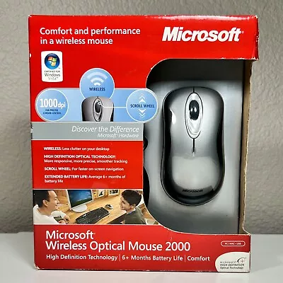 Microsoft Wireless Optical Mouse 2000 W/ Receiver Model 1067 1053 - PC MAC USB • $10.80