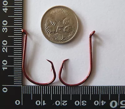 150x DFS RED Size #1/0 Octopus CIRCLE Hooks Chemically Sharp RED COLOUR • $16.70