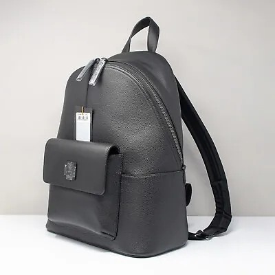 MCM Stark Black Leather Medium Backpack (MMKCAVE01BK001) • $979.95