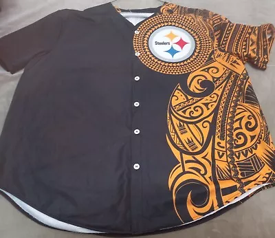 Vintage Pittsburgh Steelers Shirt Mens 2XL Black 90’s Button Up NFL Football • $20