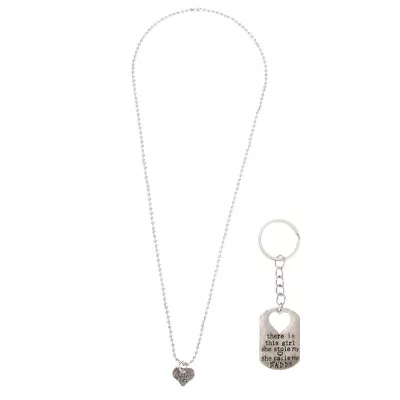  Father Daughter Keychain & Daddys Girl Necklace Set  There's This Girl Who • $8.54