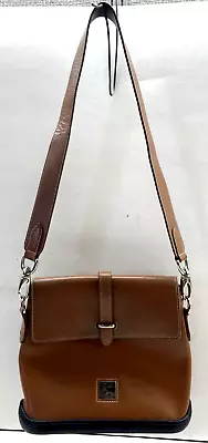 Vintage DOONEY & BOURKE Parasole Flap Crossbody Leather Bag Saddle Brown • $58.05