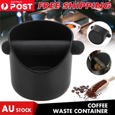 $12.69 • Buy Coffee Waste Container Espresso Grinds Knock Box Tamper Tube Bin Black Bucket
