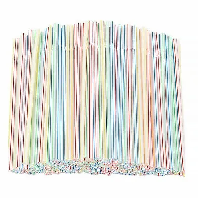 £2.99 • Buy 100 Straws Plastic Bendy Colourful Straws Birthday Wedding Summer Party Drink
