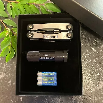 $39.75 • Buy Valentines Day Gift Personalised Multi Tool Gift Set - Tool & Torch Gift For Him