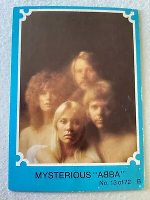 1976 SCANLENS ABBA TRADING CARD No.13. COLOUR BACK GLUE ON THE BACK OF THE CARD • $7