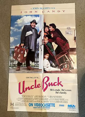 Uncle Buck Movie Poster Vhs Home Video Store 23x37  John Candy • $29.99