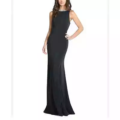 Ieena Mac Duggal Womens Gown Dress Black Sleeveless Embellished Neckline 12 New • $289.99