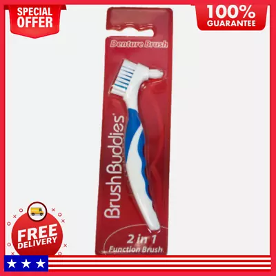 Denture Toothbrush False Teeth Cleaning Brush Ergonomic Handle Bristles NEW! • $2.68