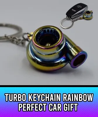 Turbo Keychain Turbocharger Spinning Turbine Key Chain Ring Car Keyring • $14.99