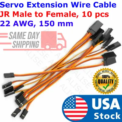 10pc 150MM Servo Extension Male To Female Lead Wire Cable For RC/Futaba/JR 15cm • $7.98