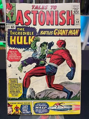 $119.99 • Buy Tales To Astonish #59 Marvel Comics 1964 1st Incredible Hulk VS Giant-Man Key