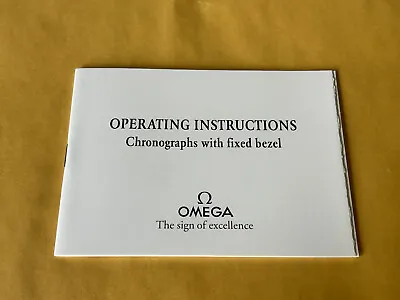 OMEGA - Operating Instructions - Chronographs With Fixed Bezel - For Watches • $113.29