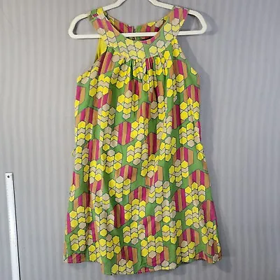 T Bag Womens Dress Size Medium Silk Blend Halter Neck Lined Bright Multicolor • $21.99